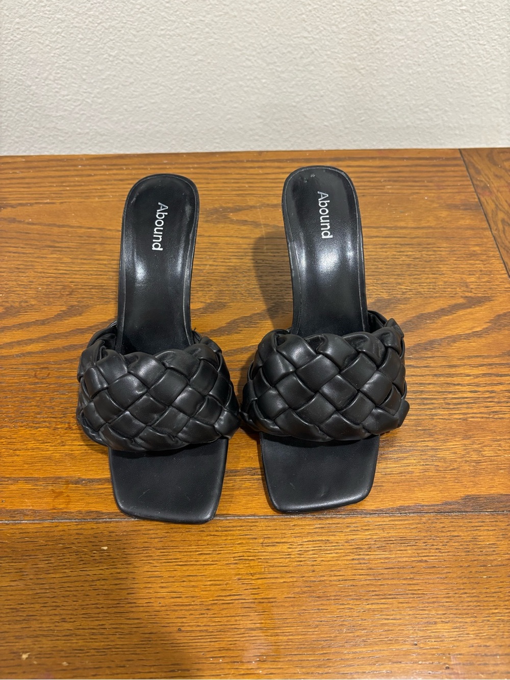 Abound Braided Black Slide On Heels